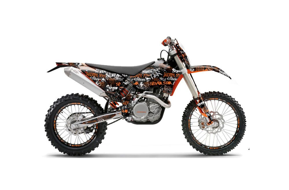 KTM C5 WCFW 250 Dirt Bike Graphic Kit - 2011 Silver Star - Silverhaze Orange