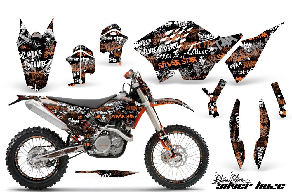 KTM C5 WCFW 250 Dirt Bike Graphic Kit - 2011 Silver Star - Silverhaze Orange