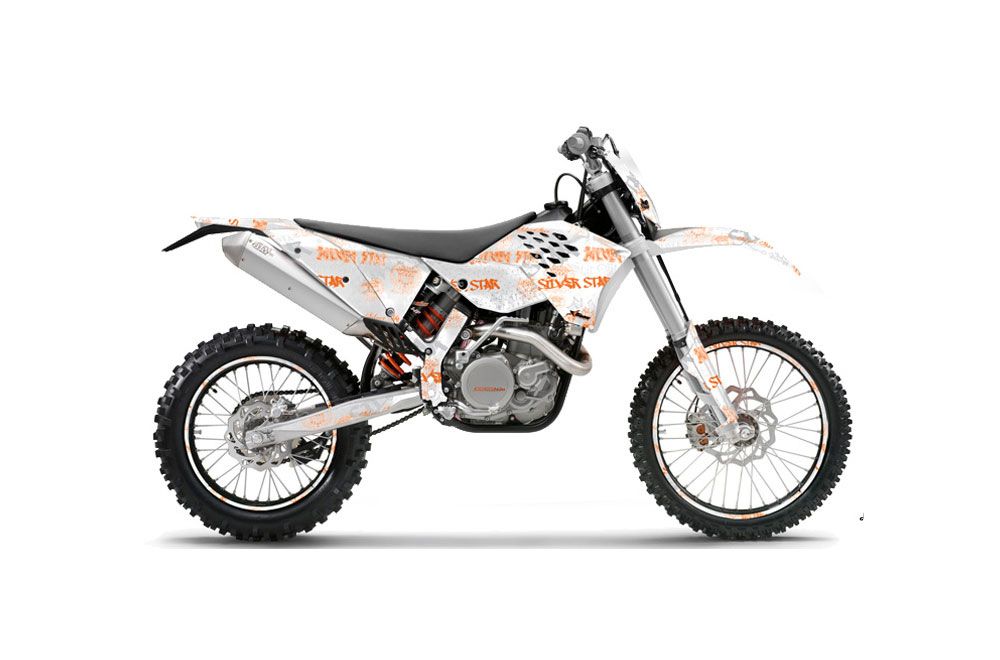 KTM C5 SX / SX-F 125 / 525 Dirt Bike Graphic Kit - 2007-2010 Silver Star - Silverhaze Orange