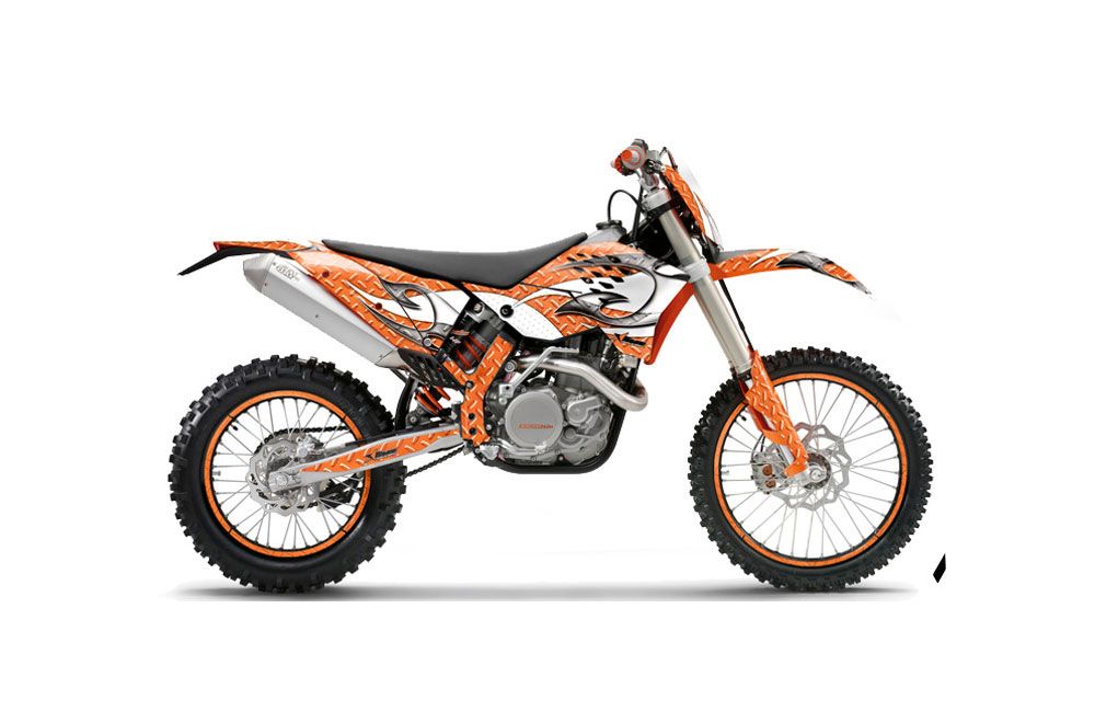 KTM C5 WCFW 250 Dirt Bike Graphic Kit - 2011 Tribal Flames White