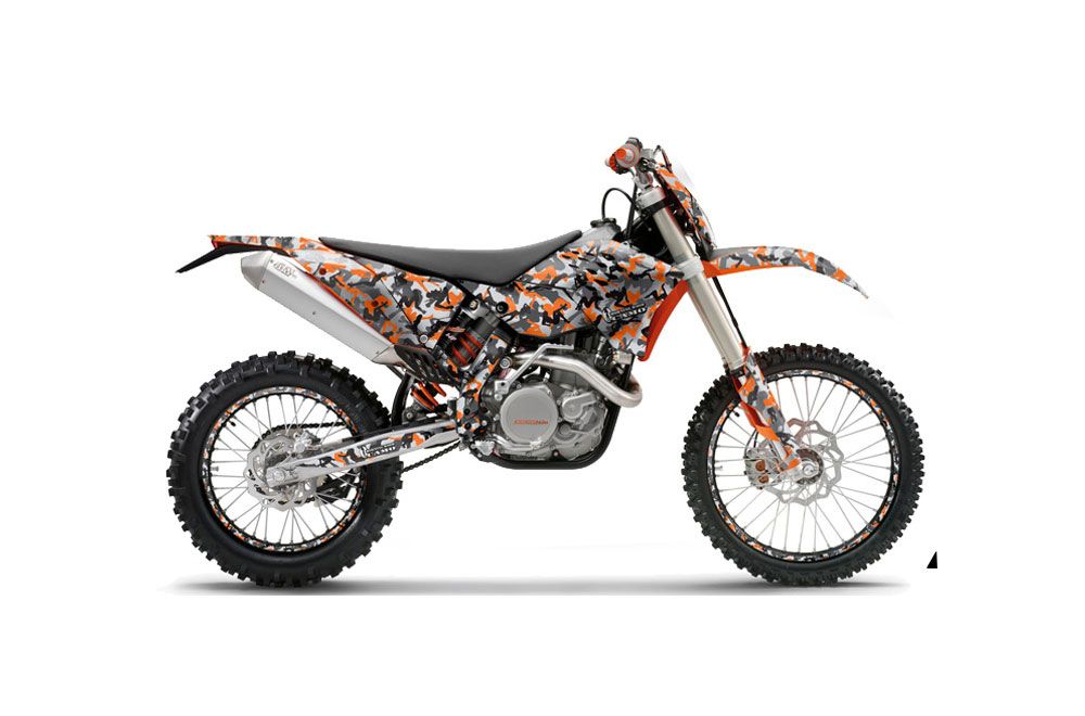 KTM C5 WCFW 250 Dirt Bike Graphic Kit - 2011 Urban Camo Orange