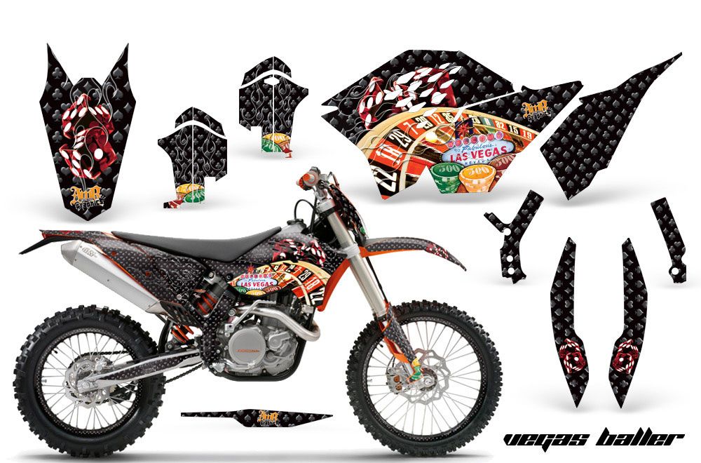 KTM C5 WCFW 250 Dirt Bike Graphic Kit - 2011 Vegas Baller Black