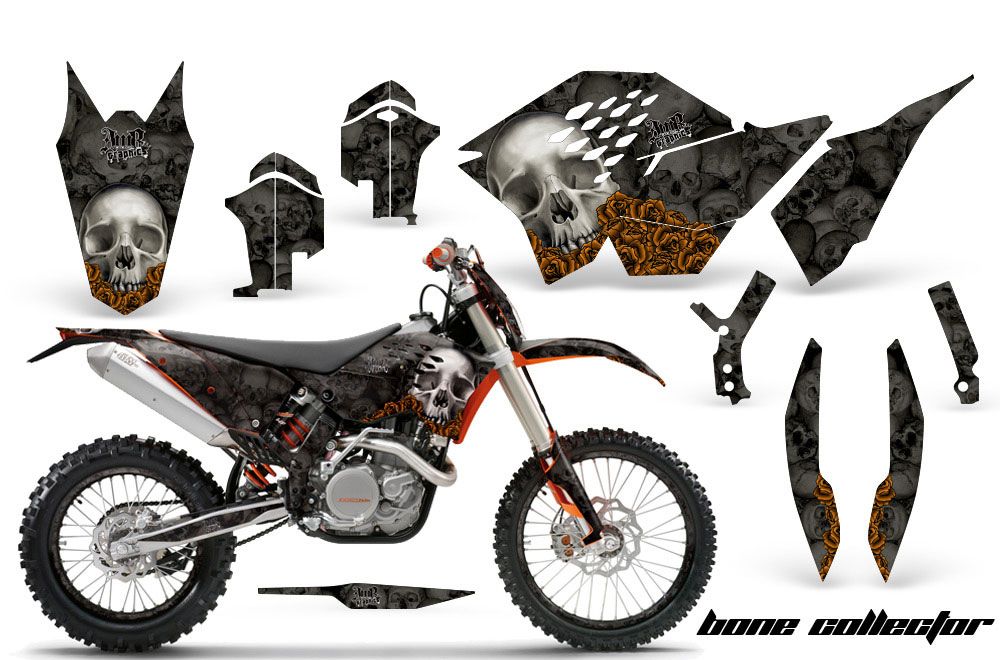 KTM C5 SX / SX-F 125 / 525 Dirt Bike Graphic Kit - 2007-2010 Bone Collector Black