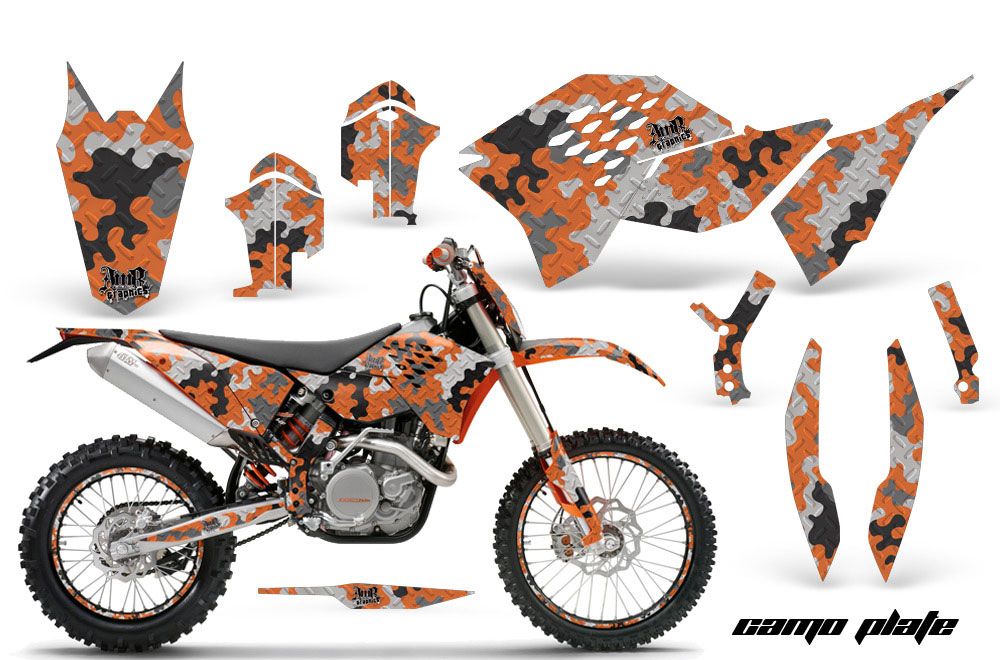 KTM C5 SX / SX-F 125 / 525 Dirt Bike Graphic Kit - 2007-2010 Camoplate Orange