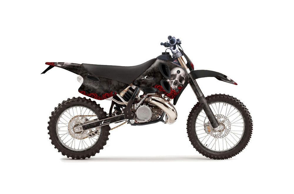 KTM C6 EXC 2 Stroke Dirt Bike Graphic Kit - 1993-1997 Bone Collector Black