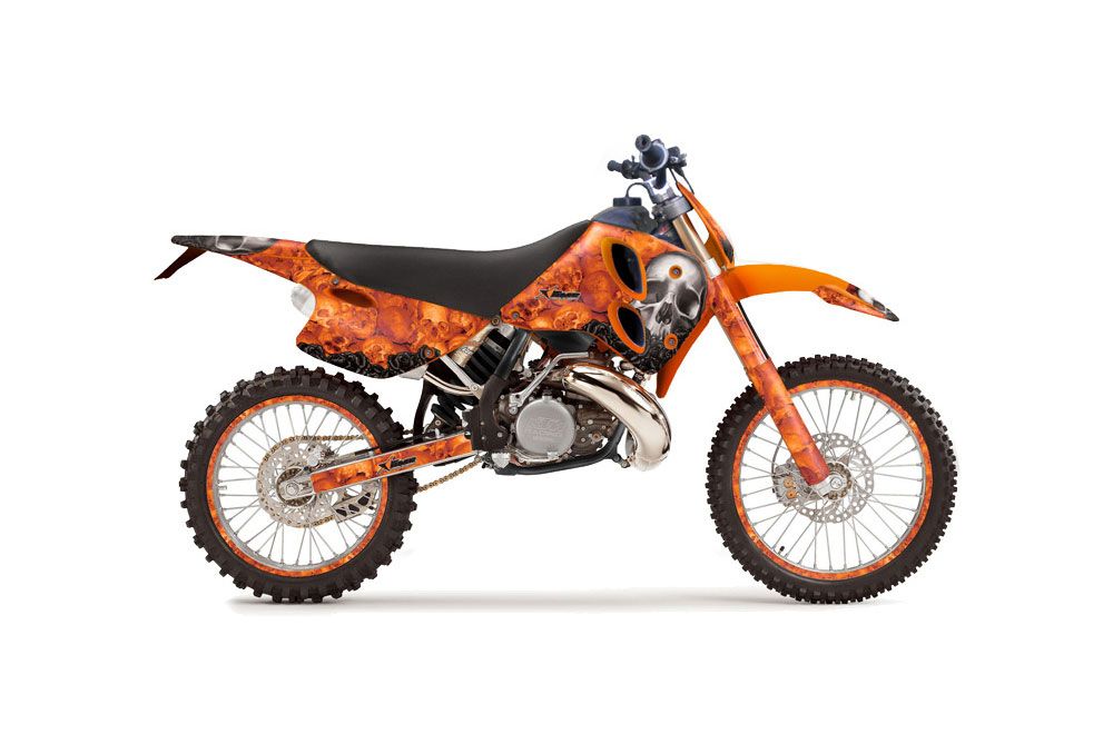 KTM C6 EXC 2 Stroke Dirt Bike Graphic Kit - 1993-1997 Bone Collector Orange