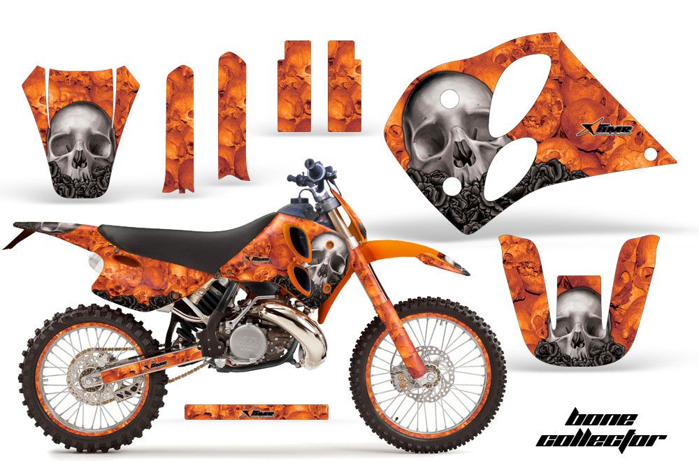 KTM C6 EXC 2 Stroke Dirt Bike Graphic Kit - 1993-1997 Bone Collector Orange
