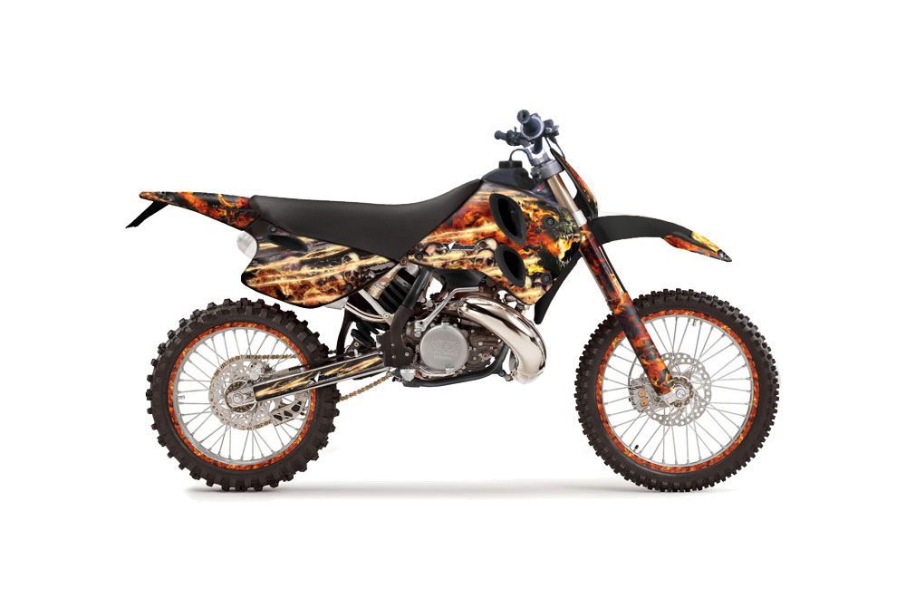 KTM C6 EXC 2 Stroke Dirt Bike Graphic Kit - 1993-1997 Firestorm Black