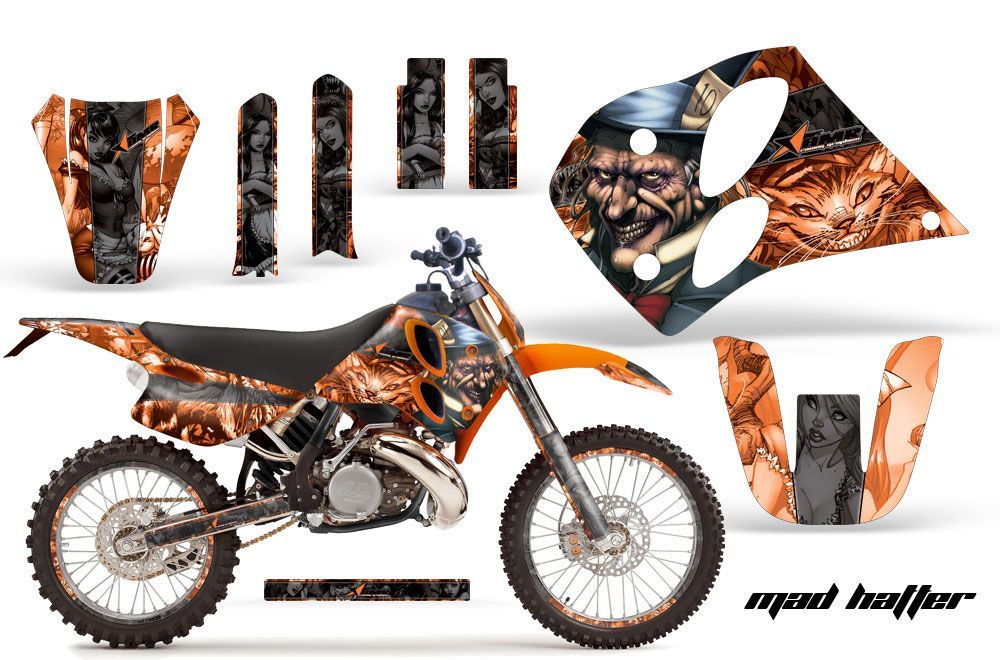 KTM C6 SX 2 Stroke Dirt Bike Graphic Kit - 1993-1997 Mad Hatter Orange