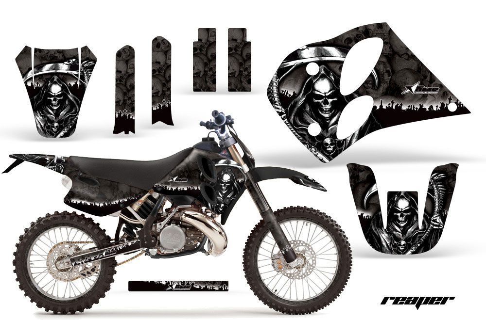 KTM C6 SX 2 Stroke Dirt Bike Graphic Kit - 1993-1997 Reaper Black