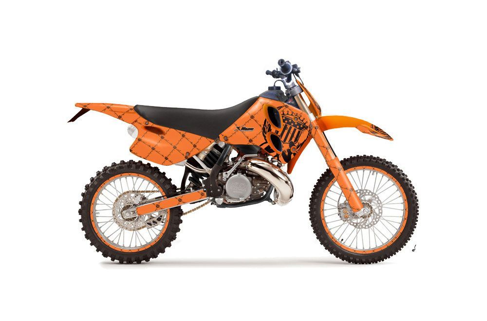 KTM C6 EXC 2 Stroke Dirt Bike Graphic Kit - 1993-1997 Silver Star - Reloaded Orange