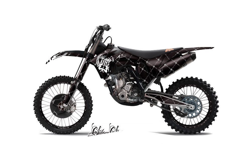 KTM C7 SX / SX-F Dirt Bike Graphic Kit - 2011-2012 Silver Star - Reloaded Black