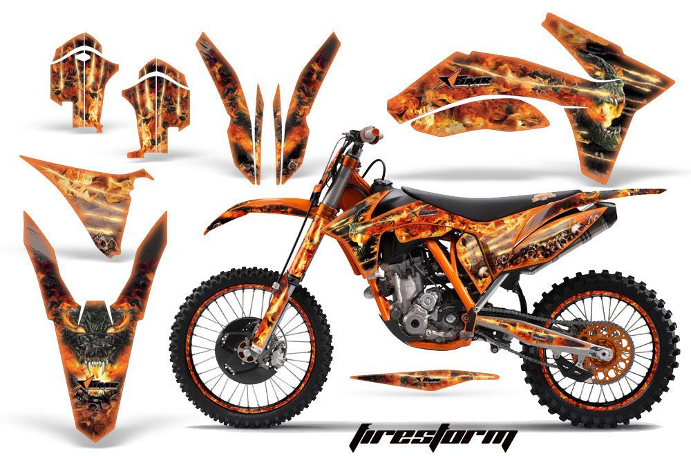 KTM C7 SX / SX-F Dirt Bike Graphic Kit - 2011-2012 Firestorm Orange