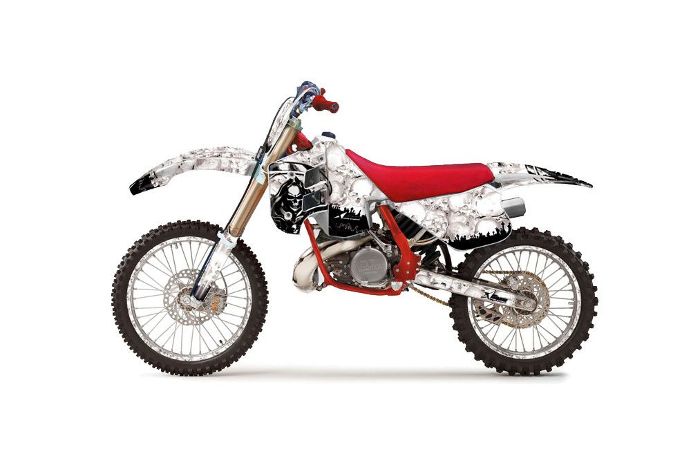 KTM C8 MXC / EXC 250 Dirt Bike Graphic Kit - 1990-1992 Reaper White