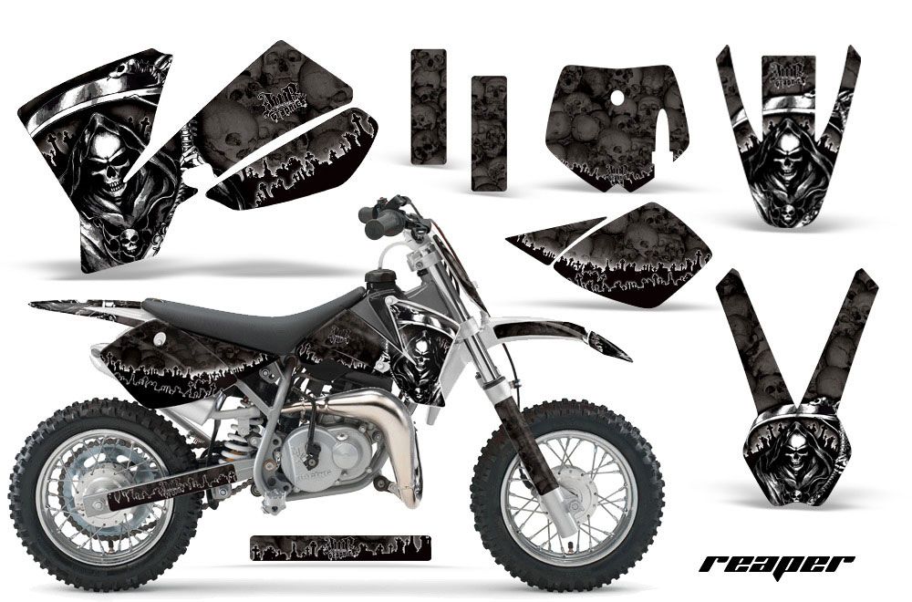 KTM SX 50 Adventure Jr / Sr Dirt Bike Graphic Kit - 2002-2008 Reaper Black