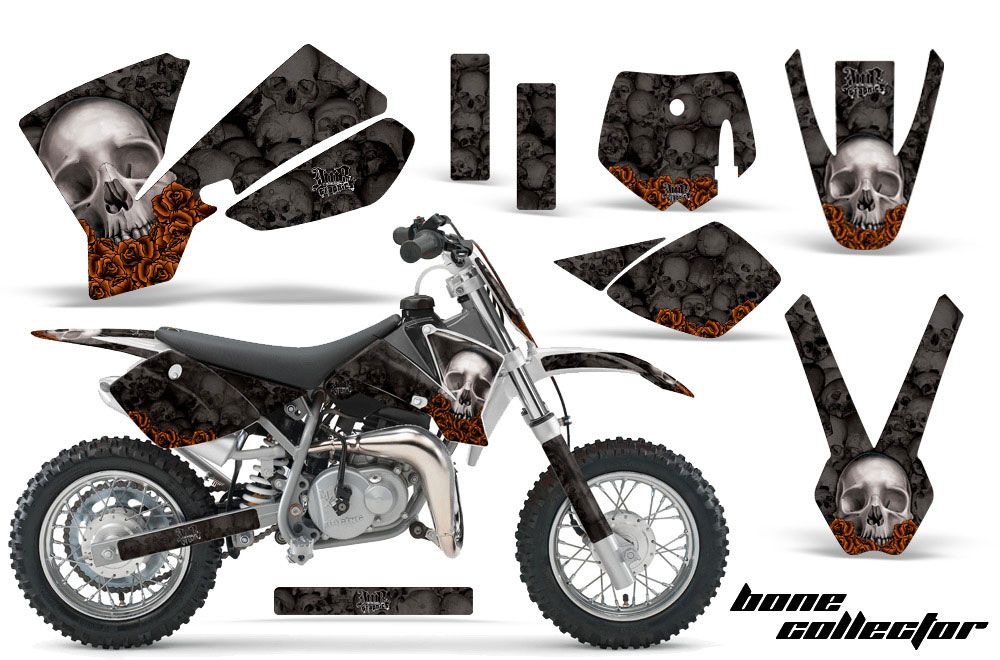 KTM SX 50 Adventure Jr / Sr Dirt Bike Graphic Kit - 2002-2008 Bone Collector Black