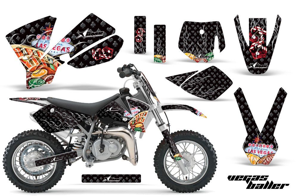 KTM SX 50 Adventure Jr / Sr Dirt Bike Graphic Kit - 2002-2008 Vegas Baller Black