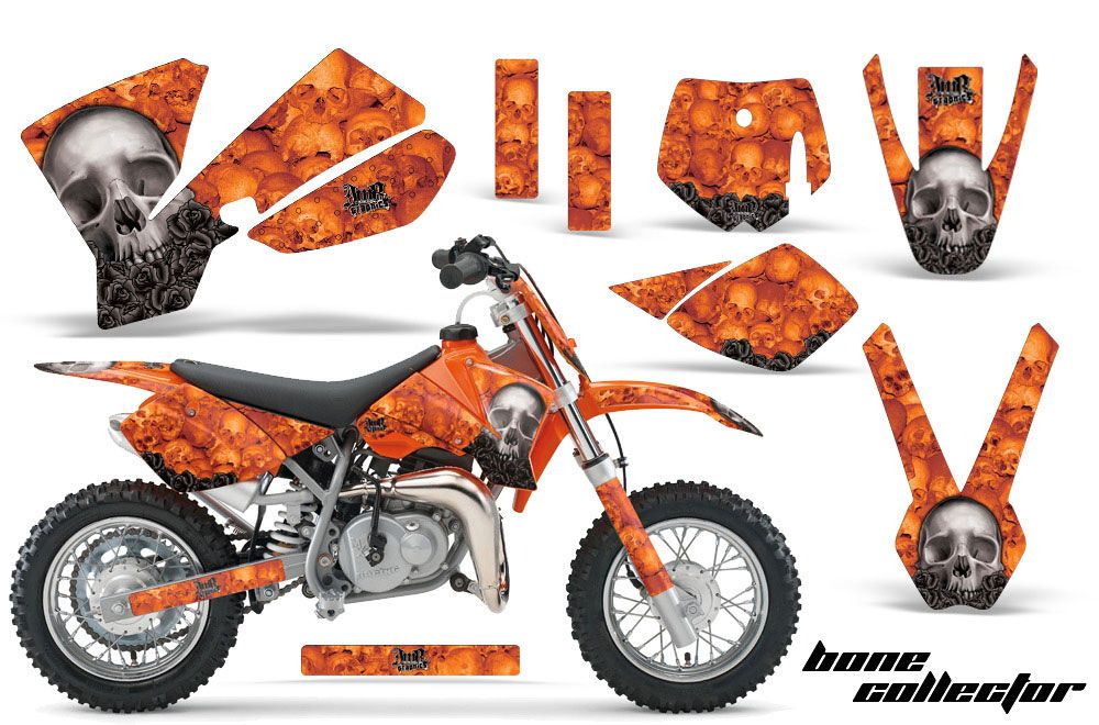 KTM SX 50 Adventure Jr / Sr Dirt Bike Graphic Kit - 2002-2008 Bone Collector Orange