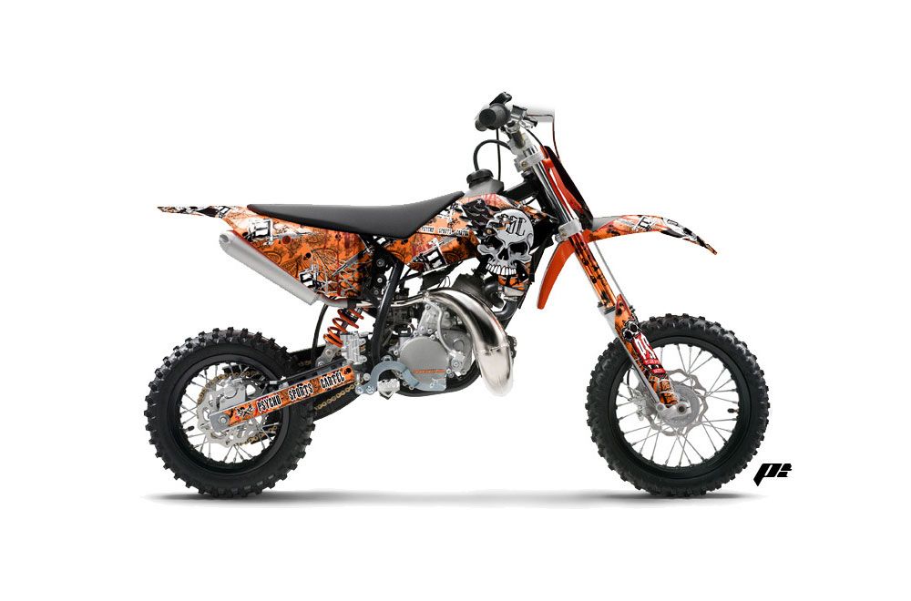 KTM SX 50 Adventure Jr / Sr Dirt Bike Graphic Kit - 2009-2015 Psycho Sports Cartel Orange