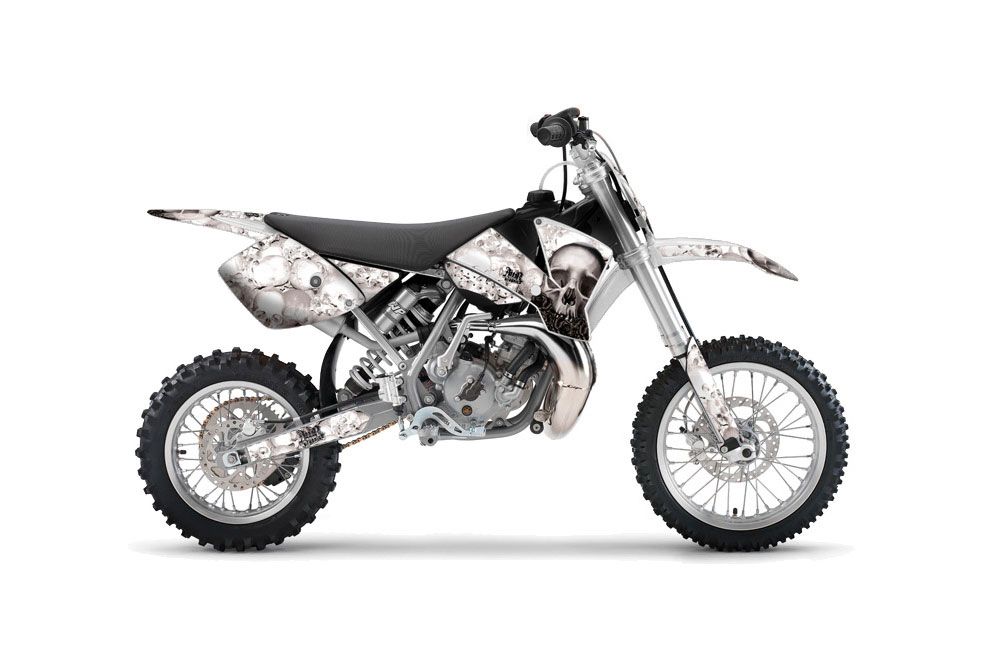 KTM SX 65 Dirt Bike Graphic Kit - 2002-2008 Bone Collector White