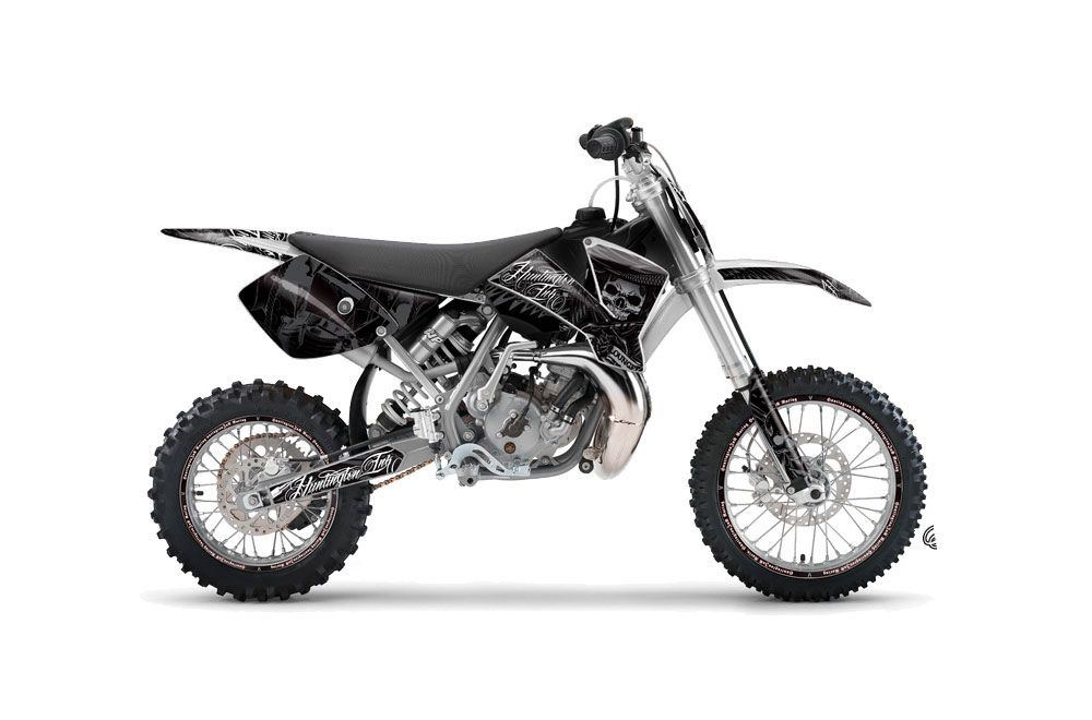 KTM SX 65 Dirt Bike Graphic Kit - 2002-2008 Skulls and Hammers Silver