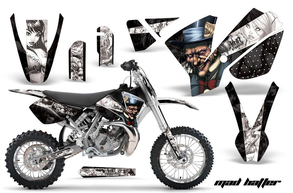 KTM SX 65 Dirt Bike Graphic Kit - 2002-2008 Mad Hatter Black