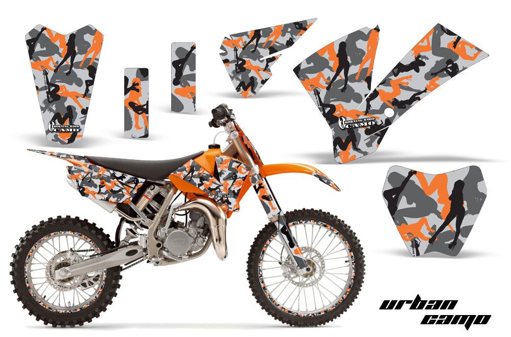KTM SX 105 Dirt Bike Graphic Kit - 2004-2005 Urban Camo Orange