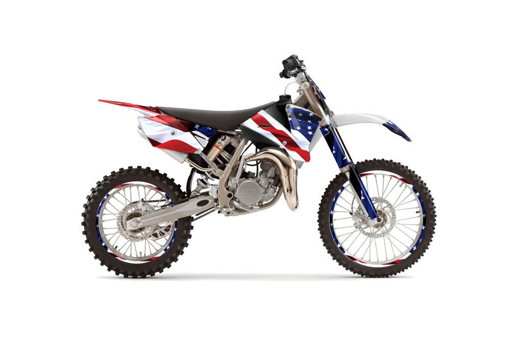 KTM SX 85 Dirt Bike Graphic Kit - 2004-2005 Stars and Stripes Red White & Blue