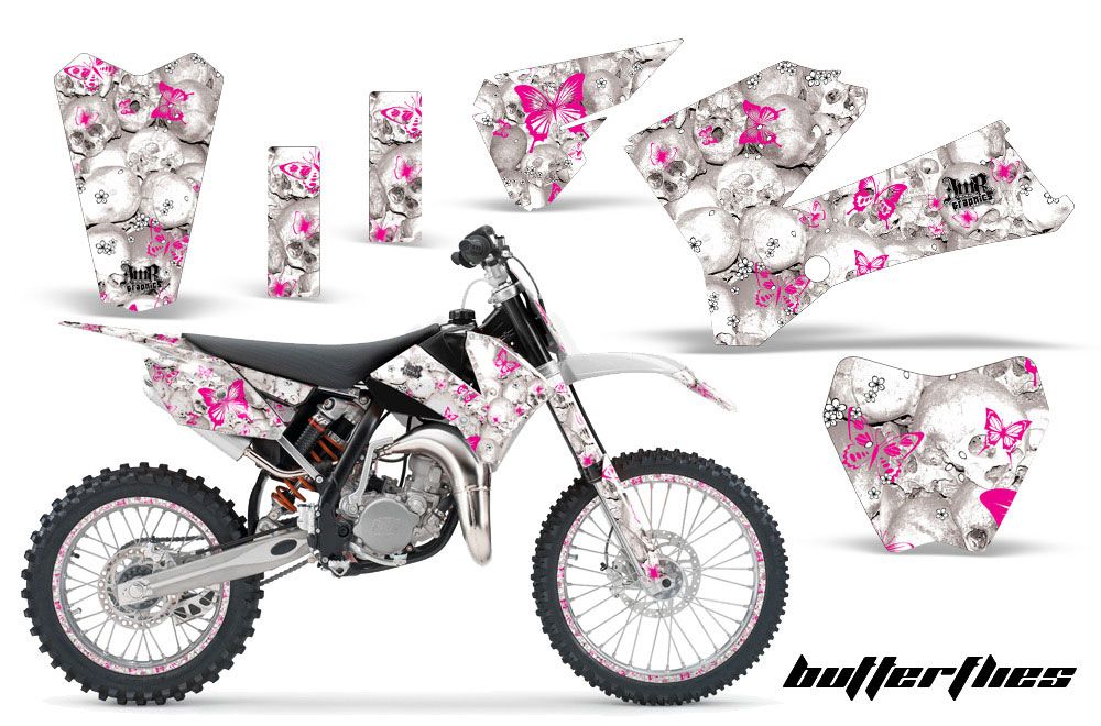 KTM SX 105 Dirt Bike Graphic Kit - 2006-2012 Butterfly White