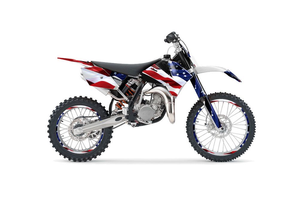 KTM SX 105 Dirt Bike Graphic Kit - 2006-2012 Stars and Stripes Red White & Blue