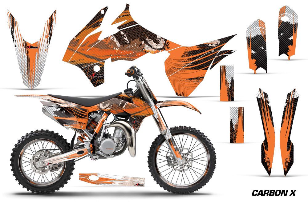 KTM SX 85 Dirt Bike Graphic Kit - 2013-2015 Carbon X Orange