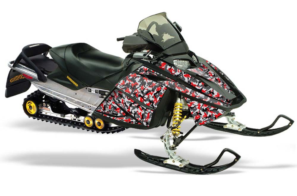 Ski Doo Rev Sled Graphic Kit - 2004-2012 Urban Camo Red