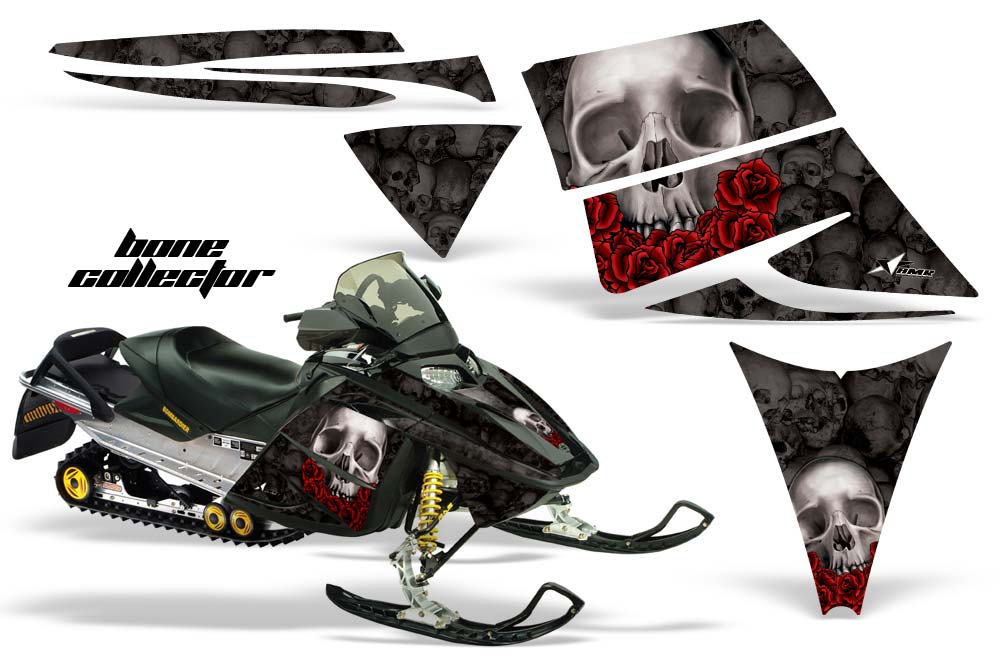 Ski Doo Rev Sled Graphic Kit - 2004-2012 Bone Collector Black