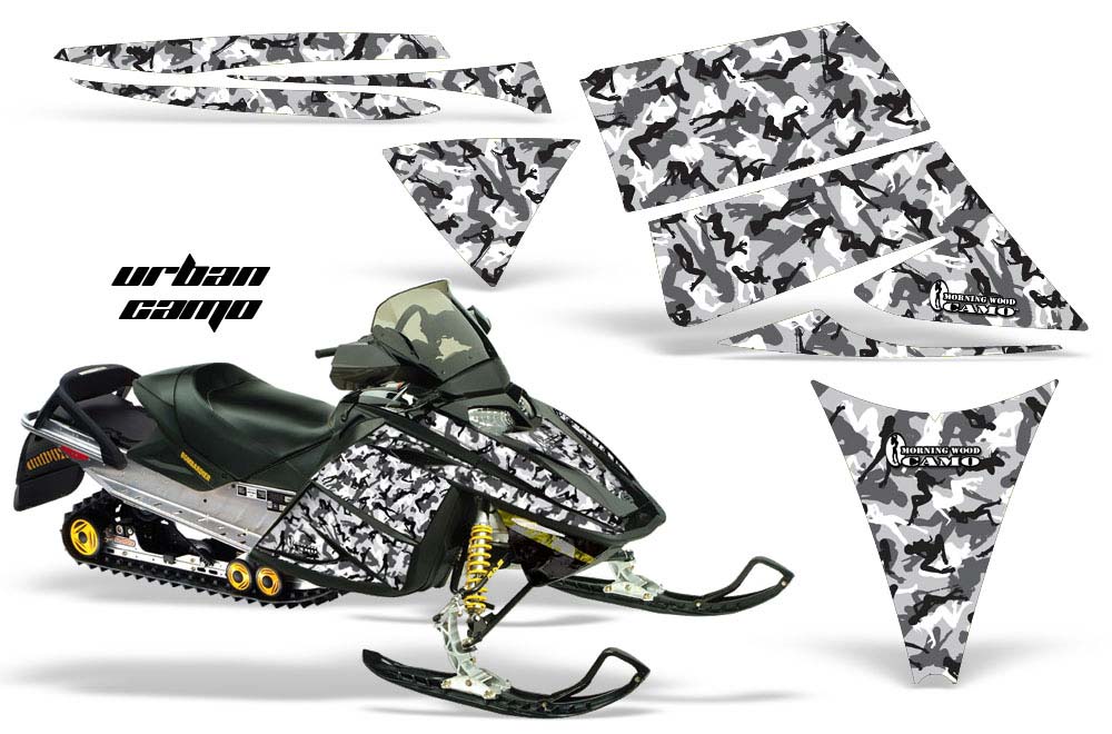 Ski Doo Rev Sled Graphic Kit - 2004-2012 Urban Camo White