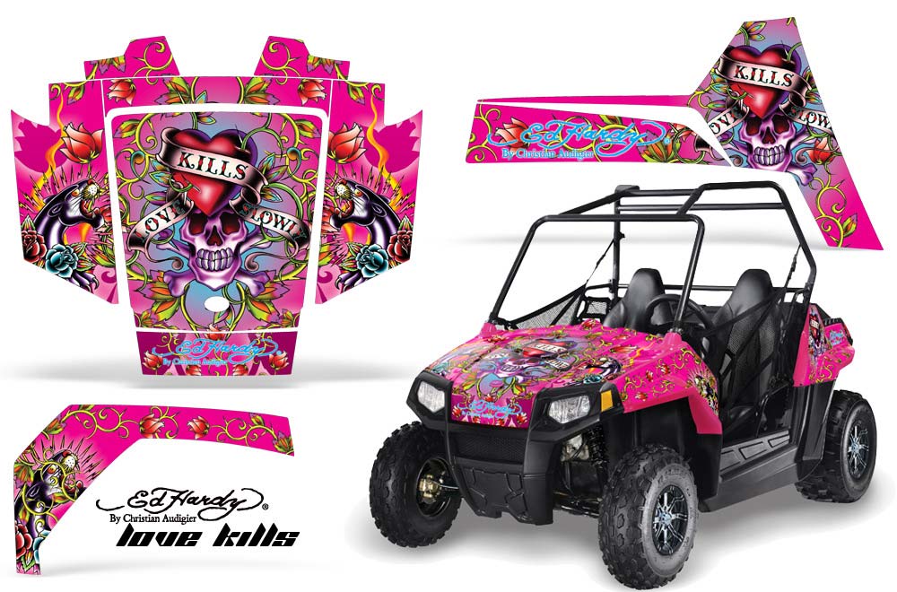 Polaris RZR 170 Graphic Kit - All Years Ed Hardy - Love Kills Pink