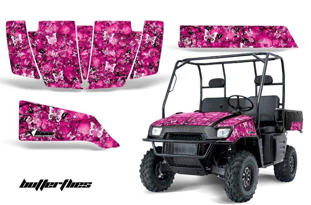 Polaris Ranger 500 / 700 XP Graphic Kit - 2005-2008 Butterflies Pink