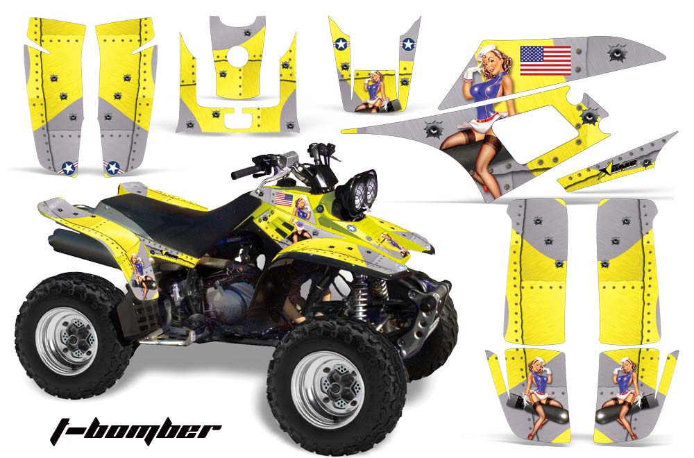 Yamaha Warrior 350 ATV Graphic Kit - All Years T Bomber Yellow