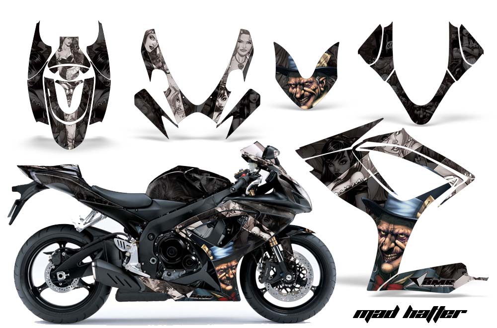 Suzuki GSXR 600 / 750 Graphic Kit - 2006-2007 Mad Hatter Black