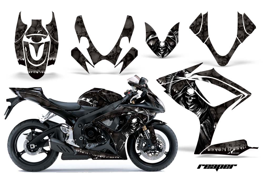 Suzuki GSXR 600 / 750 Graphic Kit - 2006-2007 Reaper Black