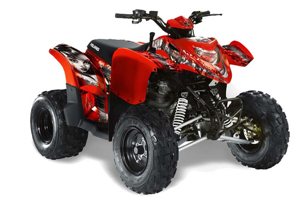 Polaris Phoenix 200 ATV Graphic Kit - 2005-2016 Motorhead Red