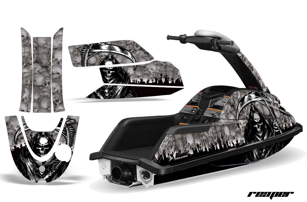 Yamaha Superjet Round Nose Jet Ski Graphic Kit - All Years Reaper Silver