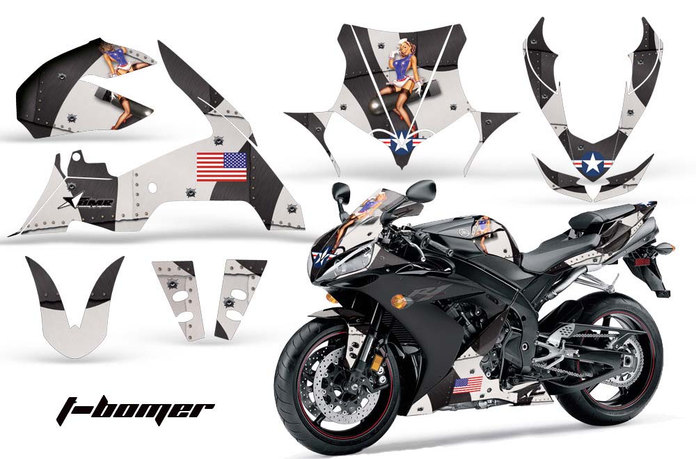 Yamaha R1 Graphic Kit - 2004-2005 T Bomber Black