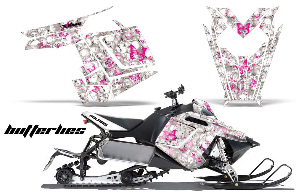 Polaris RMK / PRO-R / Rush / Assault Sled Graphic Kit - 2011-2016 Butterfly Pink