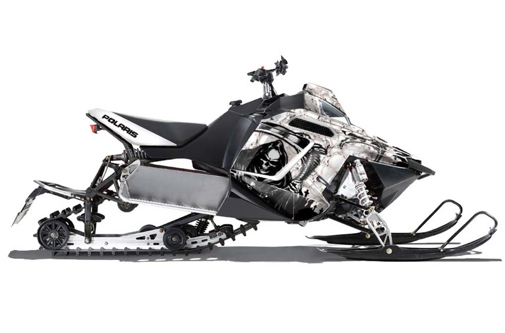 Polaris RMK / PRO-R / Rush / Assault Sled Graphic Kit - 2011-2016 Reaper White