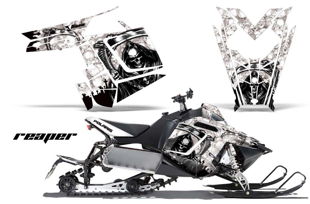 Polaris RMK / PRO-R / Rush / Assault Sled Graphic Kit - 2011-2016 Reaper White