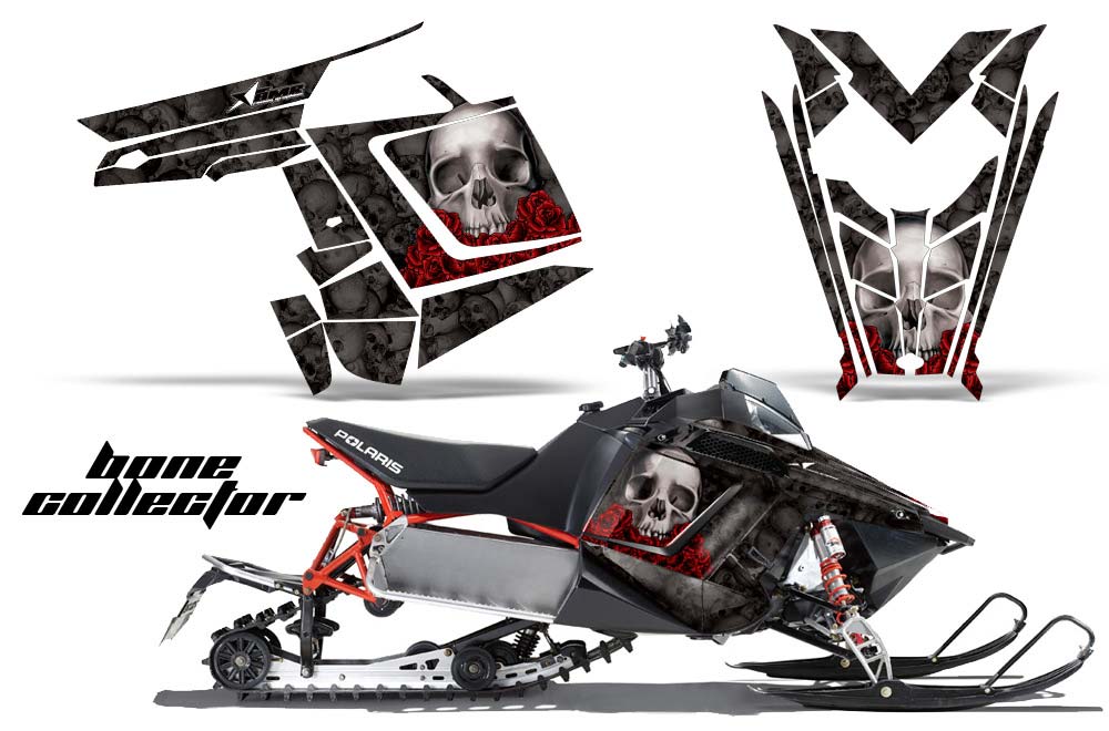 Polaris RMK / PRO-R / Rush / Assault Sled Graphic Kit - 2011-2016 Bone Collector Black