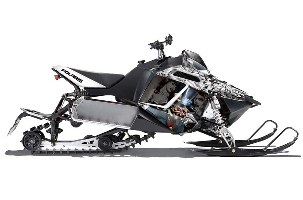 Polaris RMK / PRO-R / Rush / Assault Sled Graphic Kit - 2011-2016 Mad Hatter White