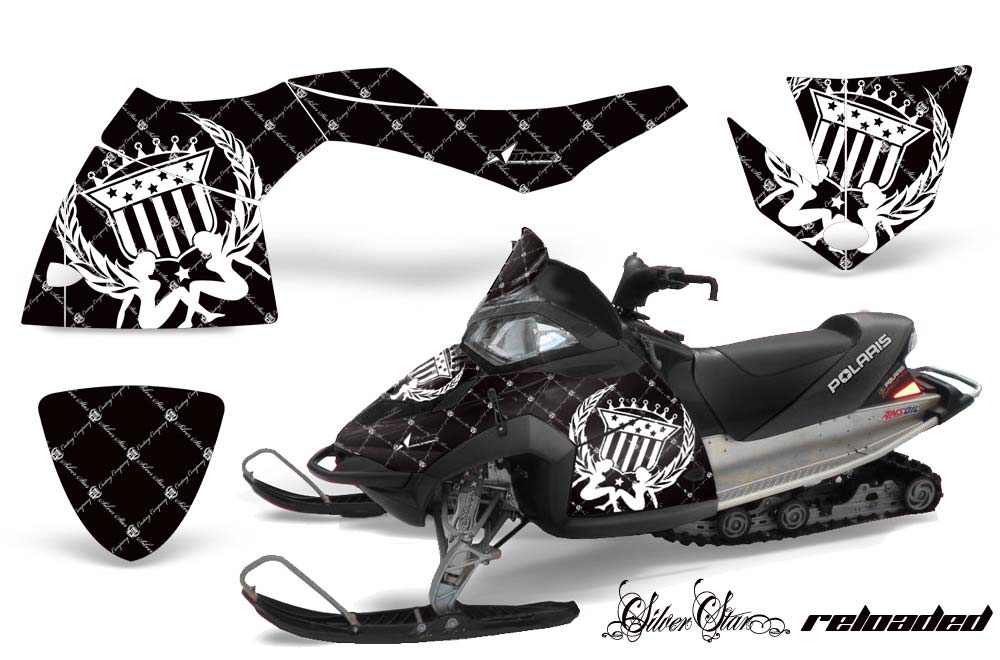 Polaris Fusion Sled Graphic Kit - 2005-2007 Silver Star - Reloaded Black