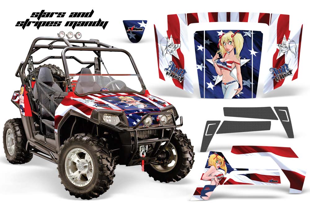 Polaris RZR 800 / 800S Graphic Kit - 2006-2010 Stars N Stripes Mandy Red White & Blue