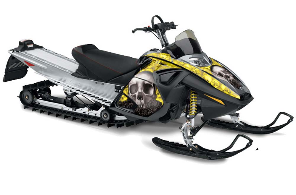 Ski Doo RT Sled Graphic Kit - 2005-2009 Bone Collector Yellow
